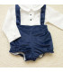 ▶️  Peto Marino Terciopelo Con  Camisa al por mayor DF260041 | Top Baby