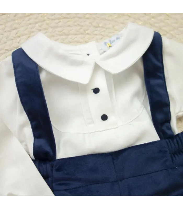▶️  Peto Marino Terciopelo Con  Camisa al por mayor DF260041 | Top Baby