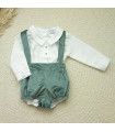 Peto Verde Terciopelo Con Camisa