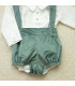 ▶️  Peto Verde Terciopelo Con Camisa al por mayor DF260040 | Top Baby