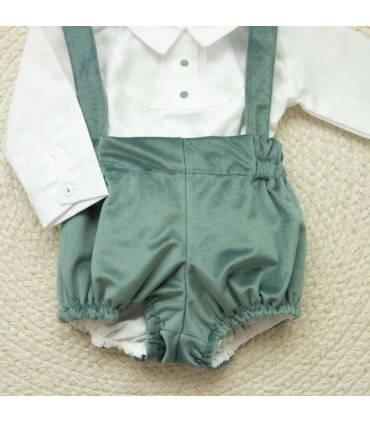 Peto Verde Terciopelo Con Camisa