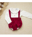 Peto Rojo Terciopelo Con Camisa