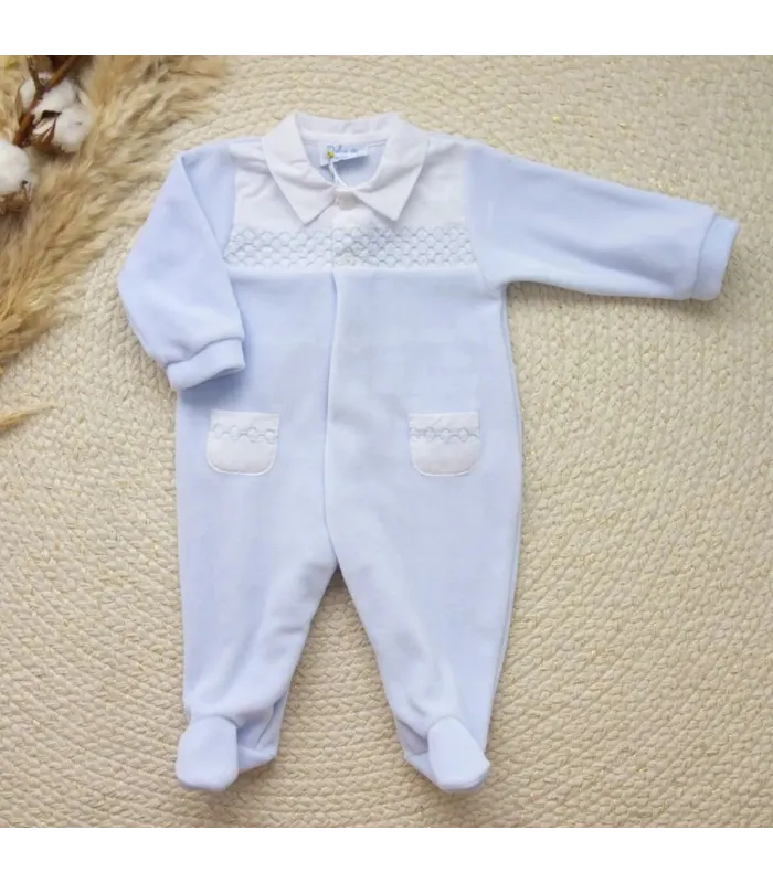 ▶️  Pijama Azul Nido Panal al por mayor DF260023 | Top Baby