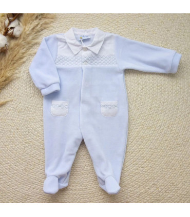 ▶️  Pijama Azul Nido Panal al por mayor DF260023 | Top Baby