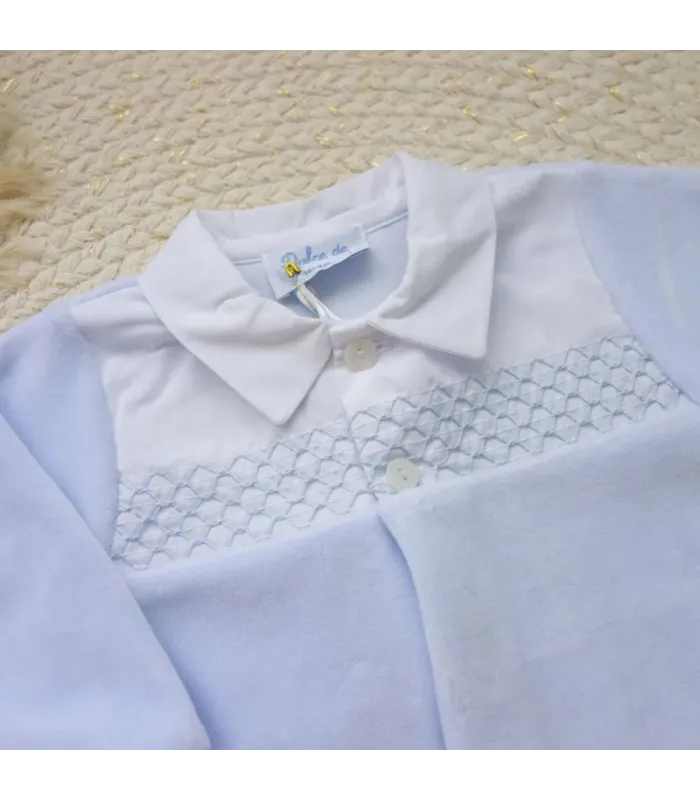 ▶️  Pijama Azul Nido Panal al por mayor DF260023 | Top Baby