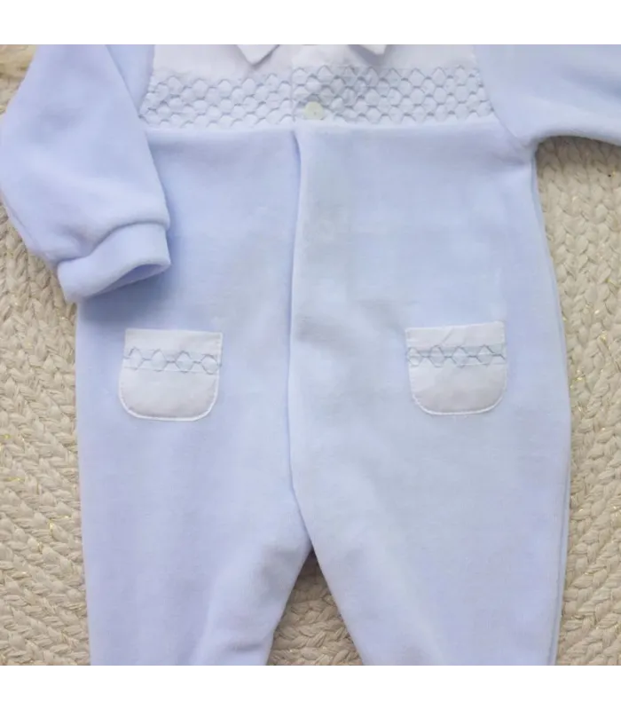 ▶️  Pijama Azul Nido Panal al por mayor DF260023 | Top Baby
