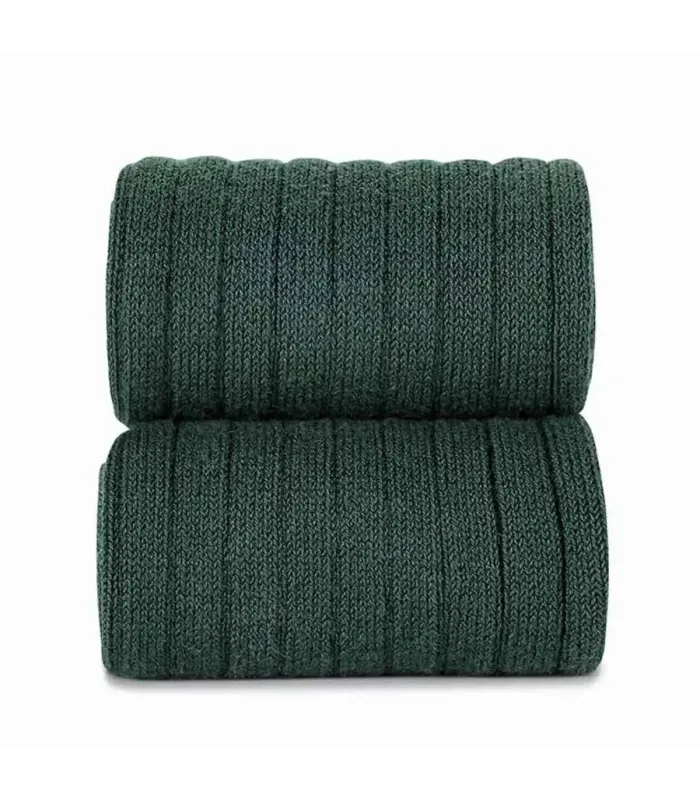 Calcetín Canalé Cóndor Verde Botella 780 de algodón para bebé y niño, detale canalé.