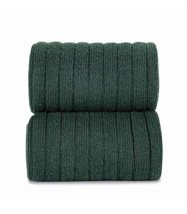Calcetín Canalé Cóndor Verde Botella 780 de algodón para bebé y niño, detale canalé.