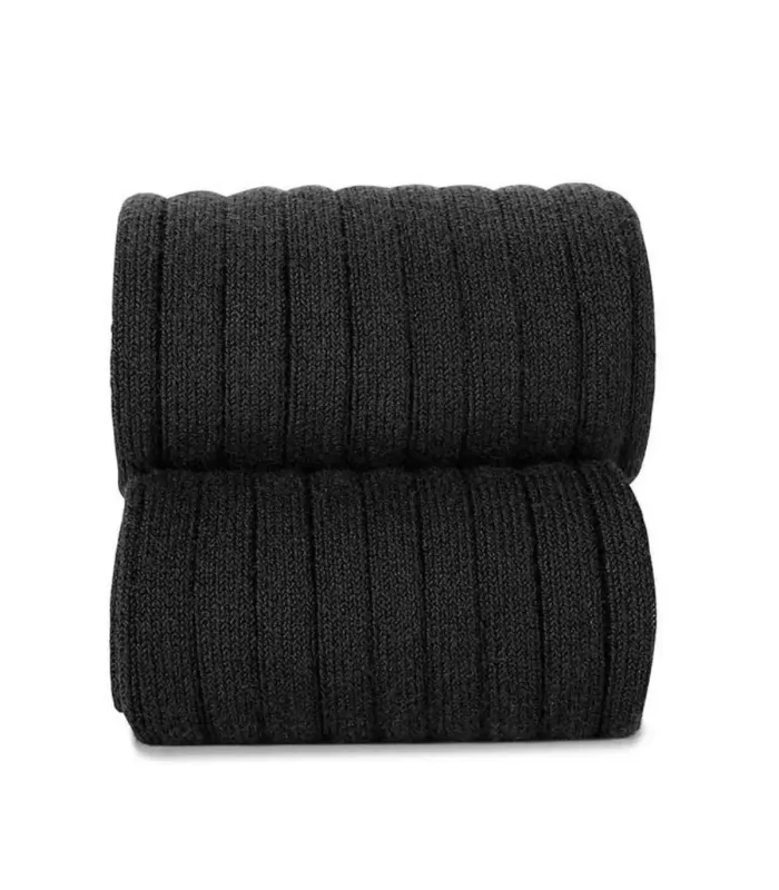 Calcetín Canalé Cóndor Negro 900 de algodón para bebé y niño, datalle canalé.