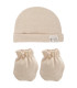 Pack Gorro y Manoplas Bebé Arena Calamaro Purest