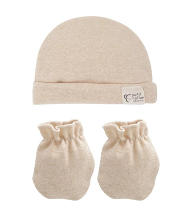 Pack Gorro y Manoplas Bebé Arena Calamaro Purest