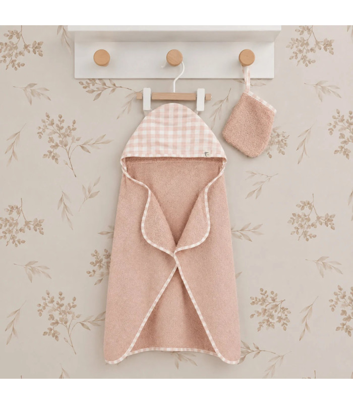 ▶️  Capa de Baño Rosa 100x70 y Manopla  ROSA