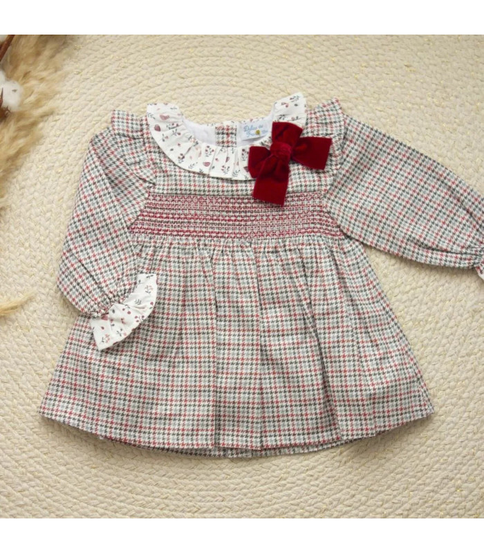 ▶️  Vestido Pata De Gallo En  Rojo.