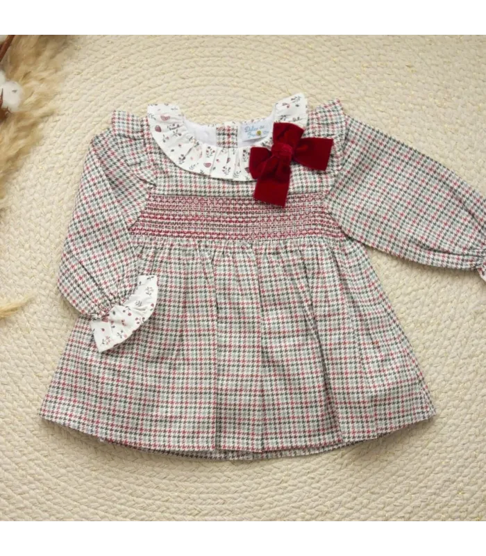 ▶️  Vestido Pata De Gallo En  Rojo.