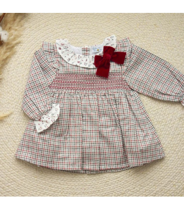 ▶️  Vestido Pata De Gallo En  Rojo.