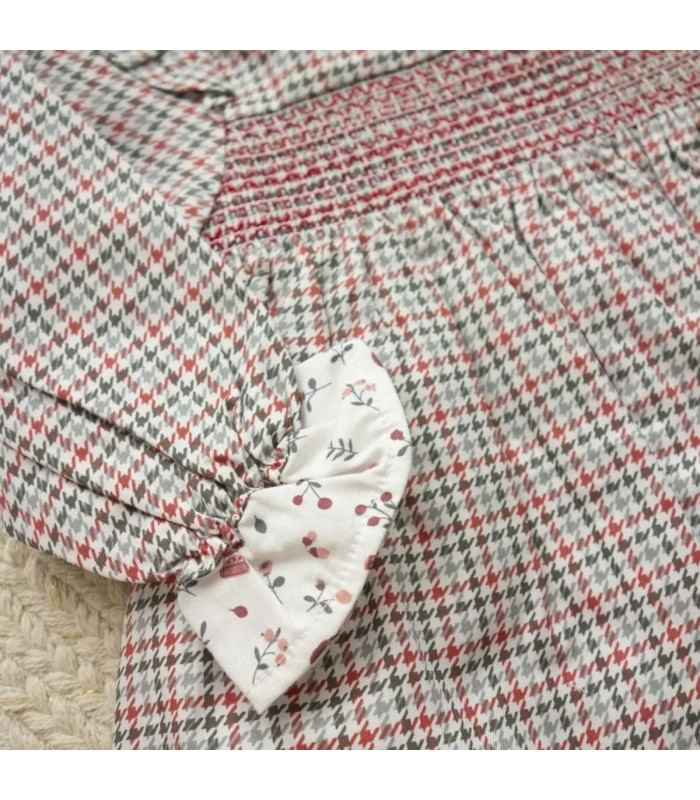 ▶️  Vestido Pata De Gallo En  Rojo.