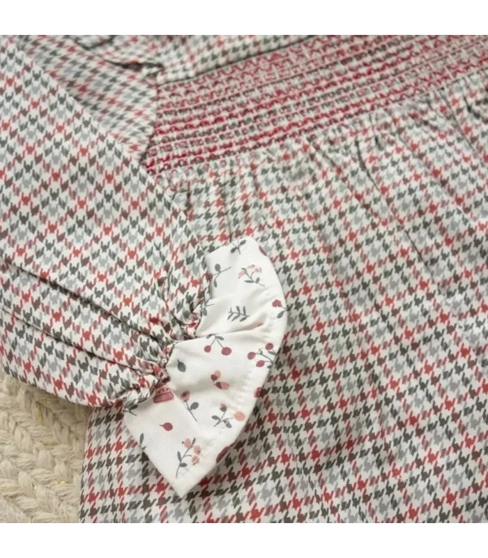 ▶️  Vestido Pata De Gallo En  Rojo.