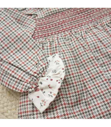 Vestido Pata De Gallo En  Rojo
