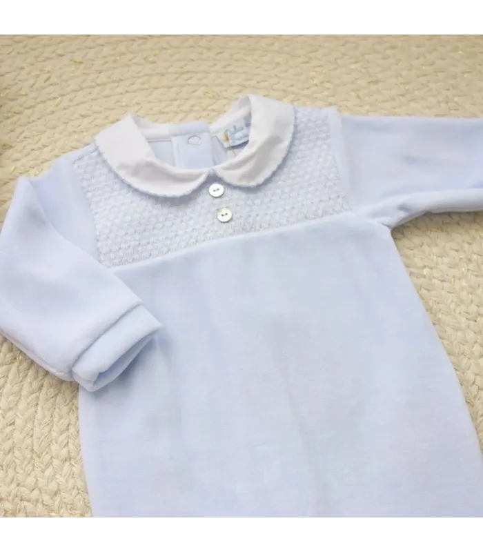 ▶️  Pelele Pespunte Celeste al por mayor DF250003 | Top Baby