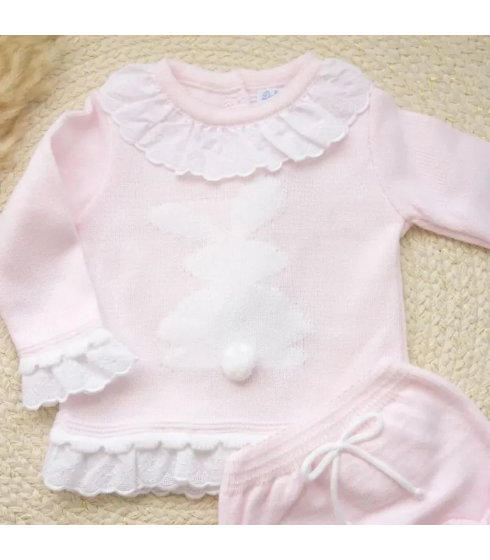 Conjunto Jersey y Braguita Conejito Rosa | Gateos