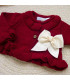 ▶️  Chaqueta Nudos Guinda Con Lazo Gross al por mayor DF24026 GRANATE | Top Baby