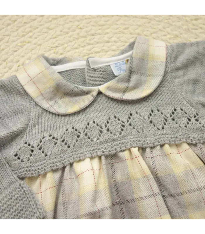 ▶️  Pelele Bebe Cuerpo Punto Gris Y Cuadros al por mayor DF23016 | Top Baby
