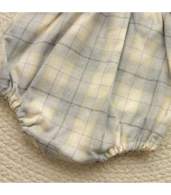 ▶️  Pelele Bebe Cuerpo Punto Gris Y Cuadros al por mayor DF23016 | Top Baby