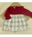 Vestido Niña Cuerpo Granate Punto