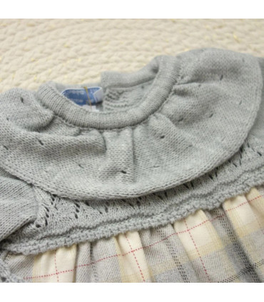 Vestido Cuerpo Punto Gris