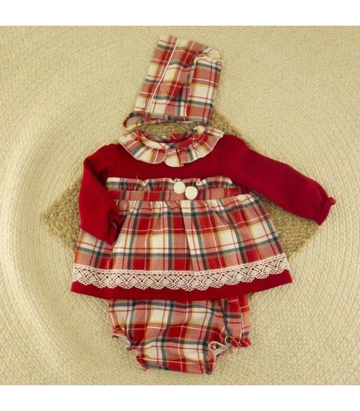 ▶️  Chambrita Niña Cuadros Rojos al por mayor 8822435 | Top Baby