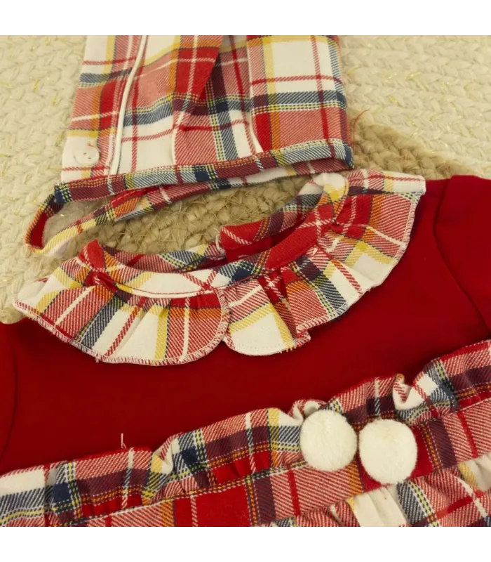 ▶️  Chambrita Niña Cuadros Rojos al por mayor 8822435 | Top Baby