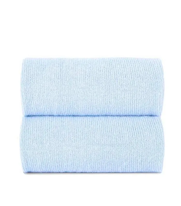 Calcetín Alto Liso Cóndor Azul Bebé 410 de algodón para bebé y niño, detalle punto liso.
