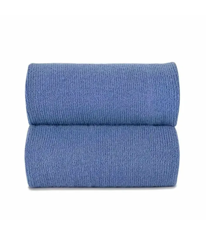 Calcetín Alto Liso Cóndor Azul Francia 449 de algodón para bebé y niño, detalle punto liso.
