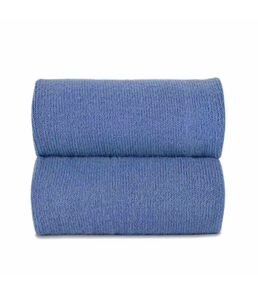 Calcetín Alto Liso Cóndor Azul Francia 449 de algodón para bebé y niño, detalle punto liso.