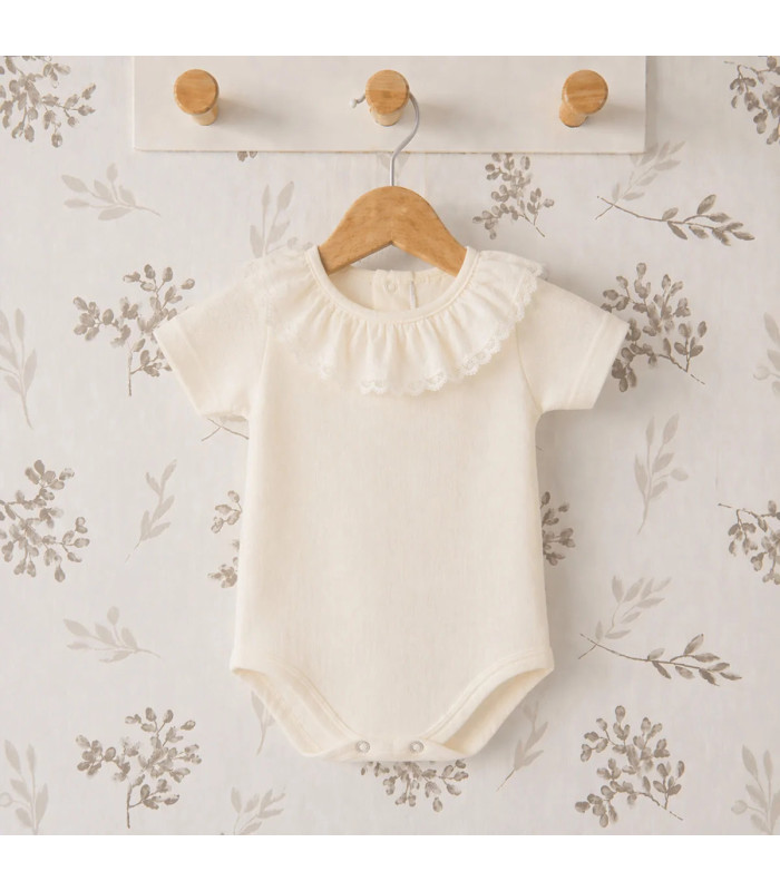 ▶️  Body Plumeti Manga Corta Beige