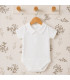 Body bebé blanco camisa cuello polo algodón