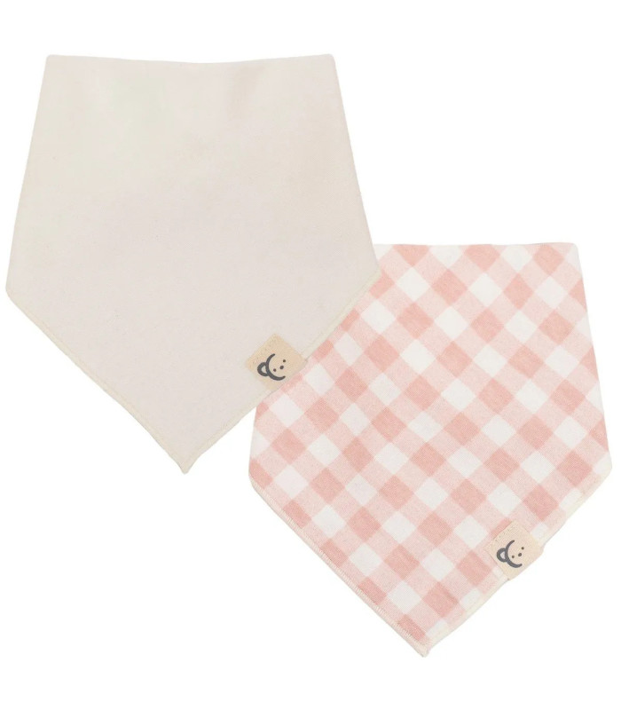 Pack 2 Baberos Pico Vichy Rosa