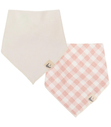 Pack 2 Baberos Pico Vichy Rosa