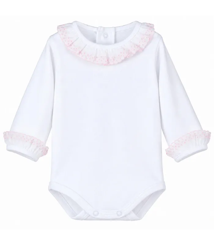 Body bebé rosa con puntilla Calamaro Man