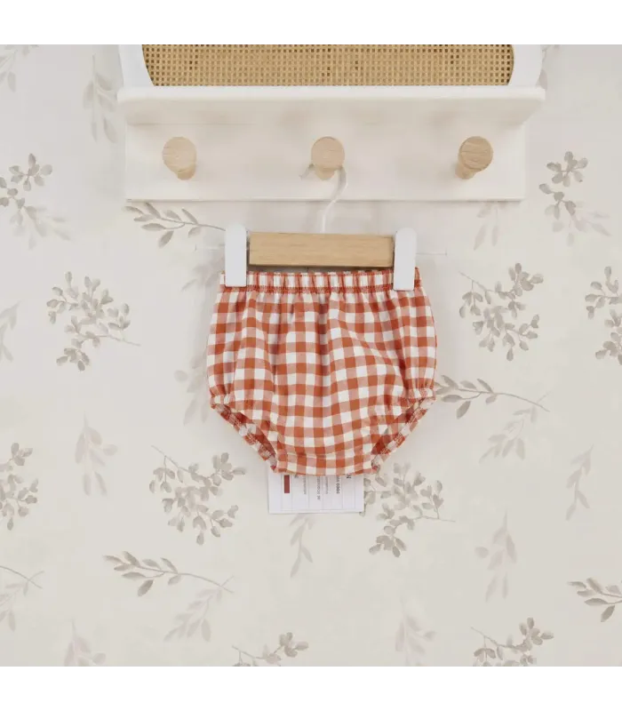 Pololo bebé terracota vichy algodón cintura elástica diseño cálido cómodo clásico invierno