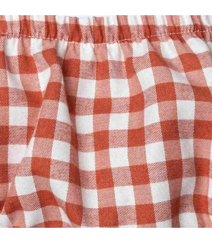 Detalles del Pololo bebé terracota vichy algodón cintura elástica diseño cálido cómodo clásico invierno