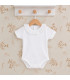 Body bebé blanco cuello puntilla manga corta Calamaro