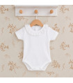 Body bebé blanco cuello puntilla manga corta Calamaro