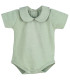 body bebé verde agua mint cuello bebé redondo algodón elástico