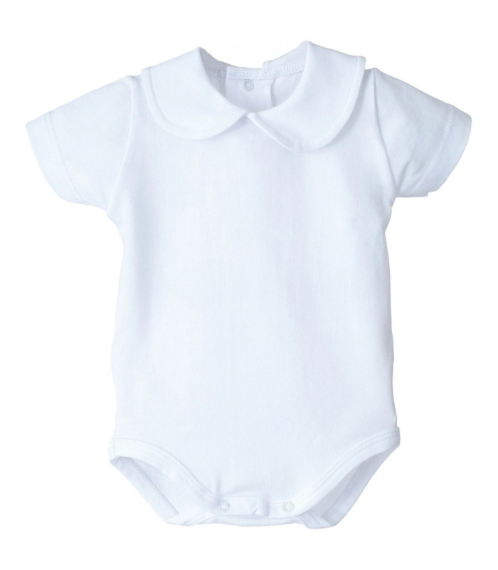 body bebé azul empolvado cuello bebé redondo algodón elástico