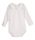 body bebé blanco cuello clásico manga larga algodón elastano elegante cómo, foto catalogo.