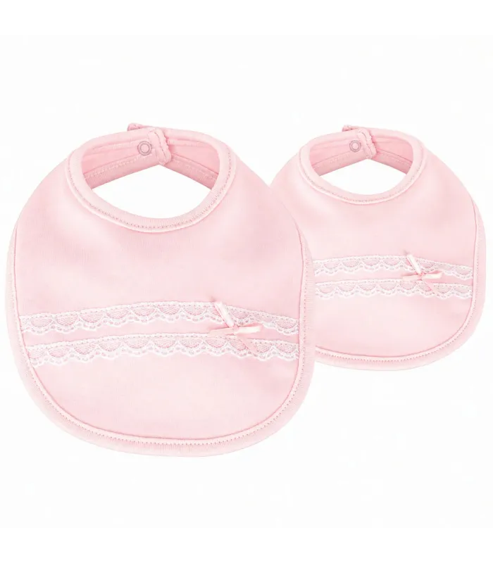 Pack De Dos Baberos Puntillas Rosa