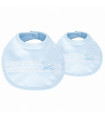 Pack  De 2 Baberos  Puntillas Celeste