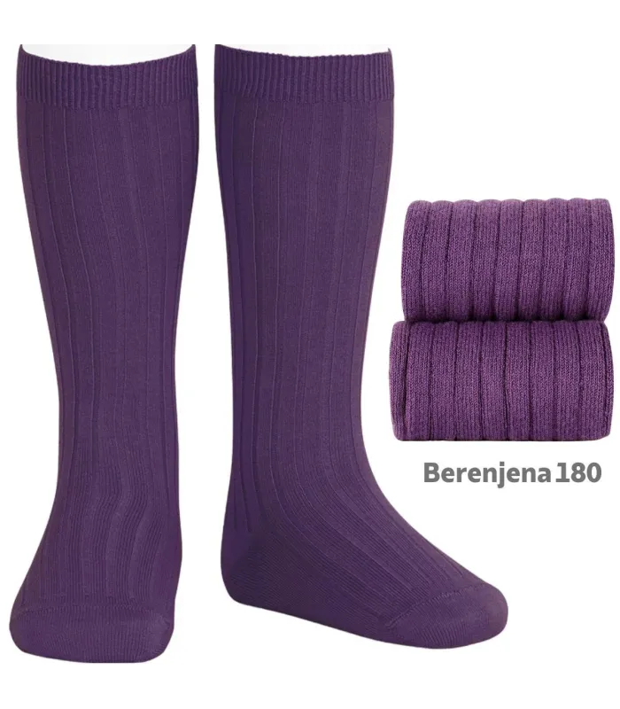 Calcetín Alto Canalé Cóndor Berenjena
