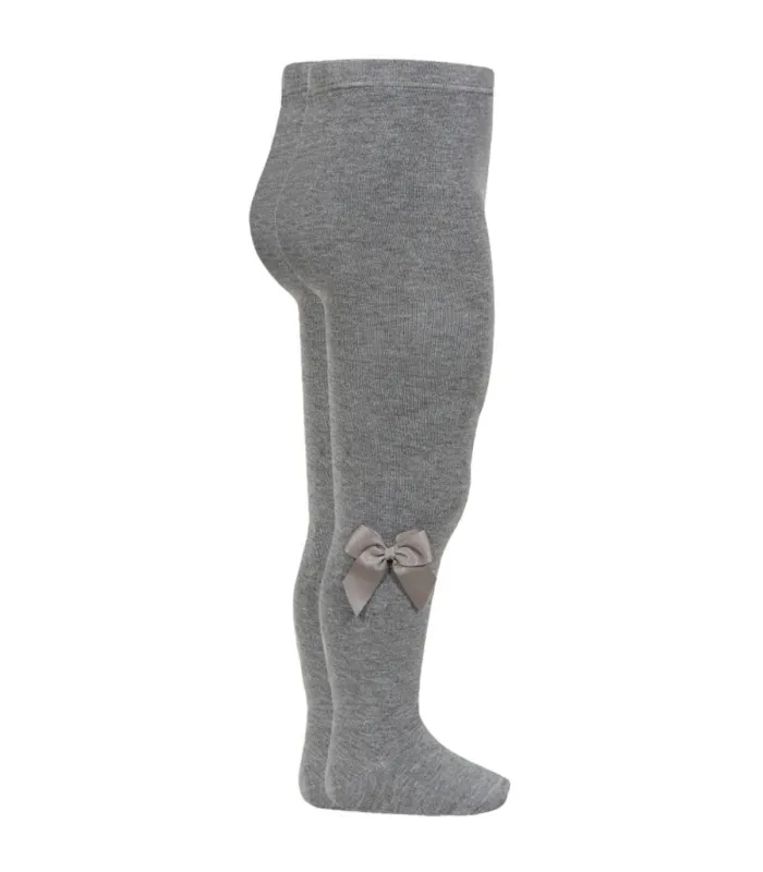 Leotardo Liso con Lazo Grosgrain Cóndor Gris Claro para Bebé y Niña
